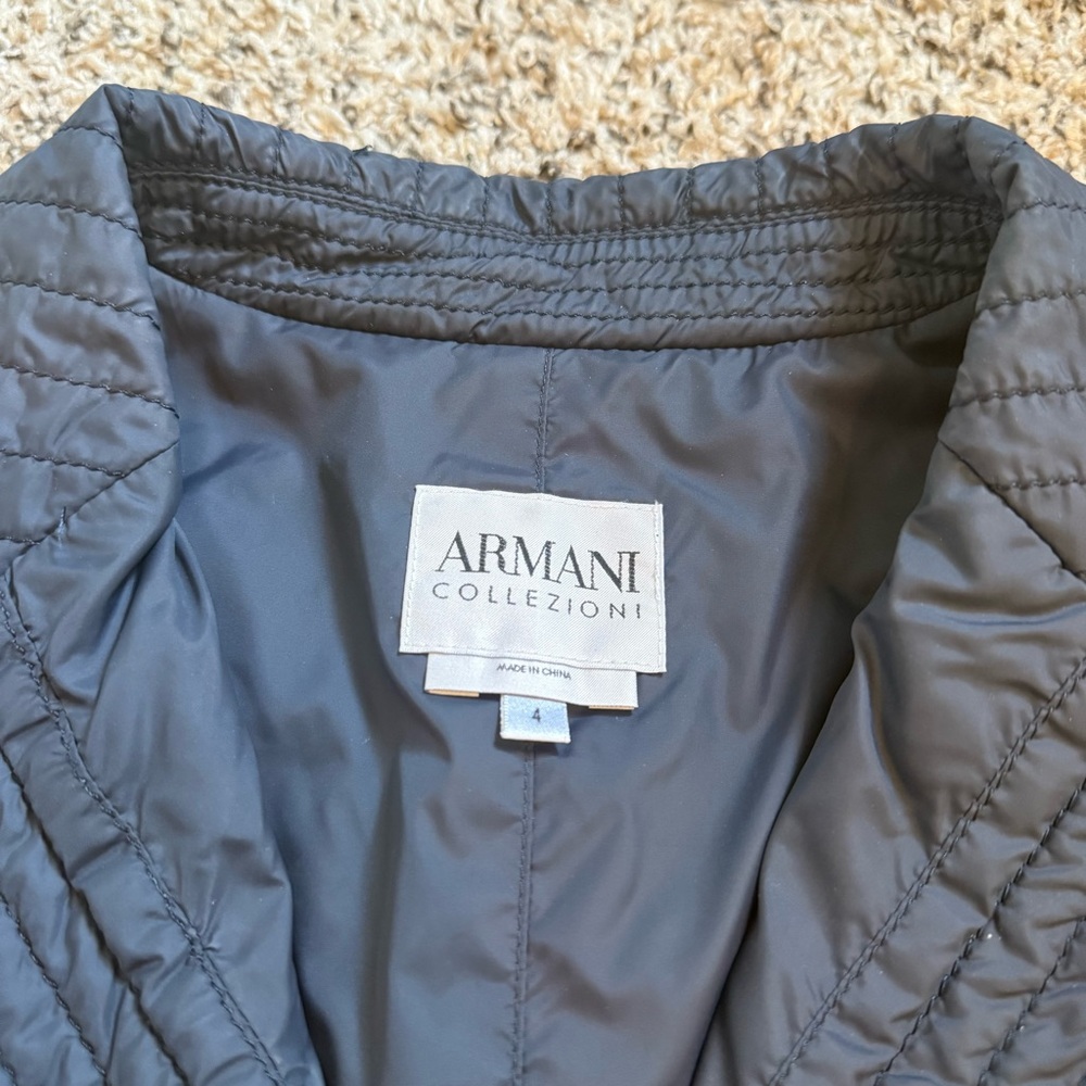 Armani Callezioni Navy Blazer Style Quilted Jacket Womens Size 4 - Picture 9 of 12